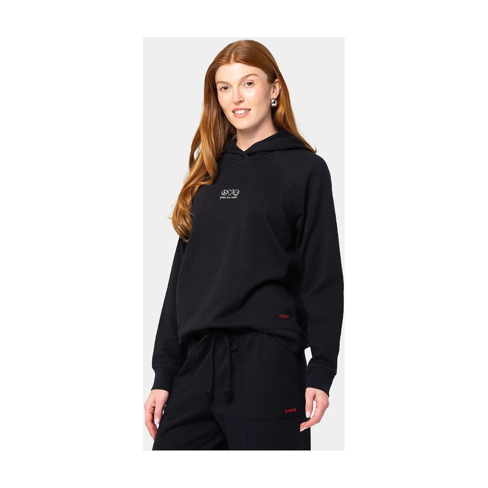 Peace Love World French Terry Affirmation Hoodie Black,Medium #11E